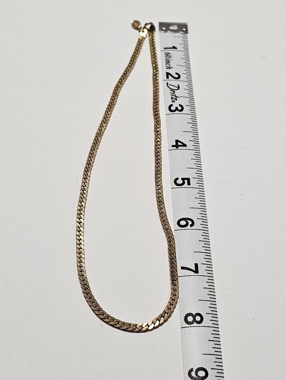 Vintage Avon Gold Tone Herringbone Curb Chain Necklace 16" - Women Accessories